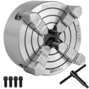 VEVOR K72-125 Lathe Chuck 5 Inch 4-Jaw,  Independent Reversible Jaw, Metal Lathe Chuck Accessories