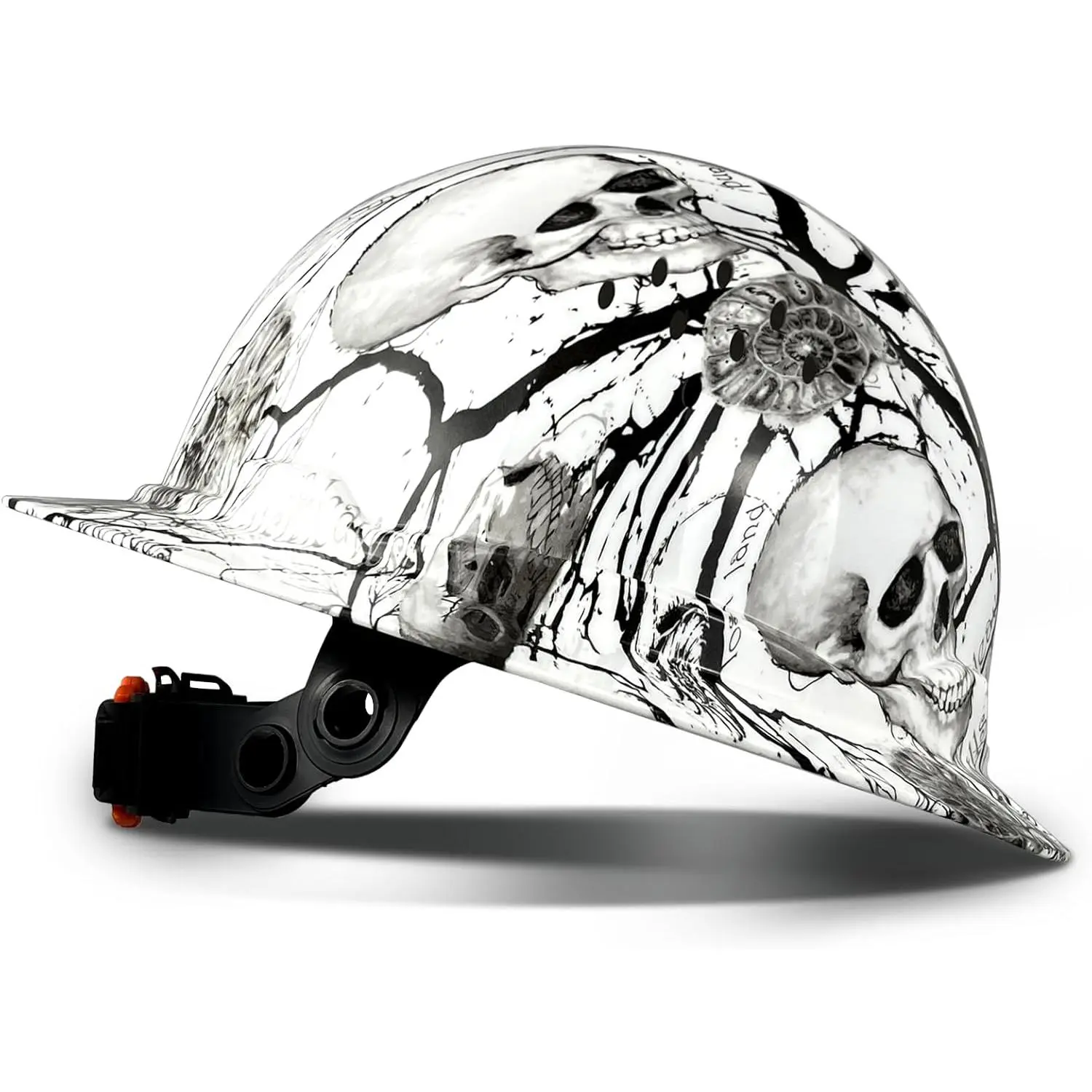 Full Brim Hard Hat Vented Safety Helmet, Carbon Fiber Pattern Hard Hat with 6-Point Suspension & Chin Strap, Adjustable Industrial Work Hat for Construction, Outdoor, and Hot Environments