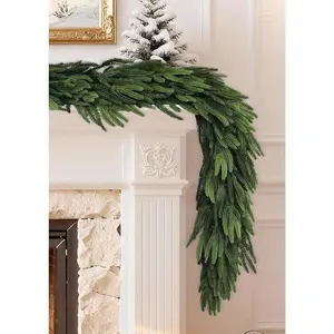 6 Ft Extra Full Christmas Garland Delux Real  Norfolk Pine Garland Christmas Decorations Lush Realistic Greenery Garlands for Mantle, Table, Stair, Railing, Fireplace Indoor Outdoor Holiday Decor