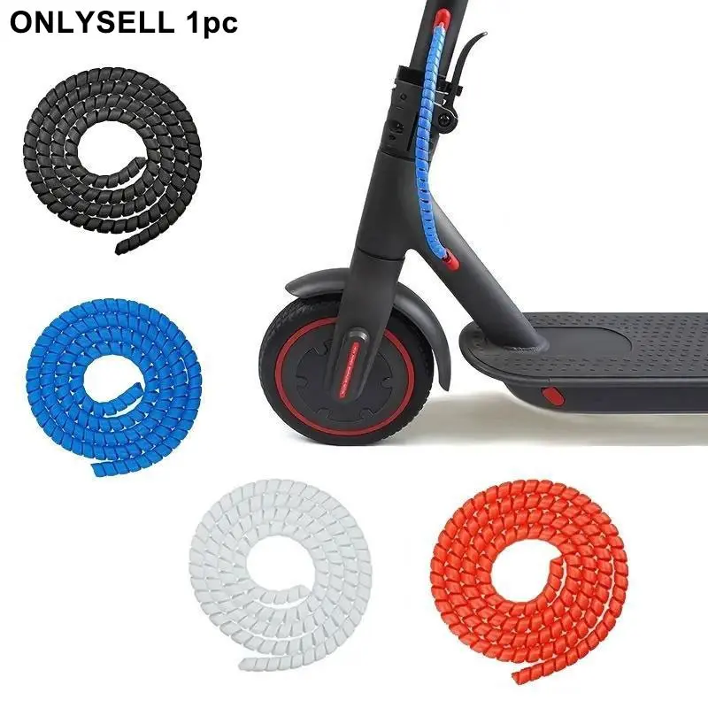 Protection Spiral Cable Wrap for Scooter Parts, Conceals Scooter Brake Lines, Durable Quality Wire Protection Sleeve, 1-Meter Long Spring Coil Cable Organizer Accessory Length Design