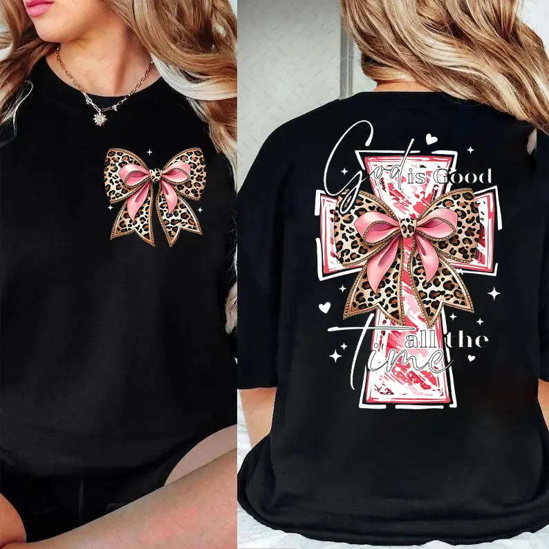 Women's Fitted Cotton 'God is Good All the Time' Streetwear Sports Top - Faith-Inspired Daily Wear, Fabric