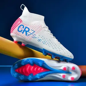 Men'S Classic Black Sports Soccer Shoes Competition Training Shoes New AG Stud Boots Football Shoes Professional Anti-Slip Adult Breathable High-Top Football Shoes Couple Outdoor Grass Lightweight Football Boots