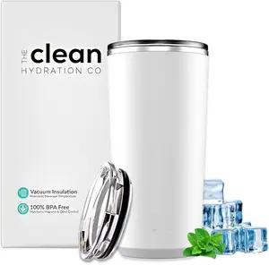 Tumbler Insulated with Lid, Double-Wall Vacuum, 20 Oz Travel, Office Tumbler (White) Beverage Ceramic