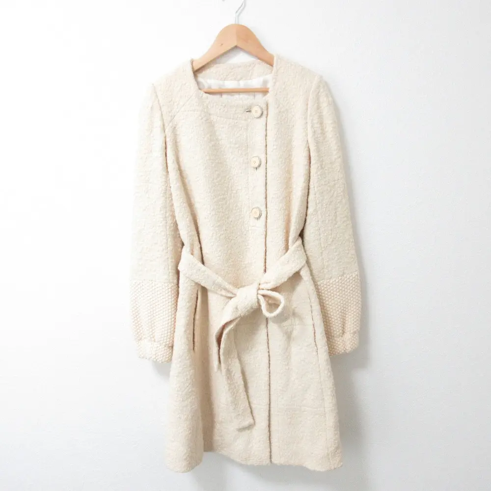 Pre-owned Chloé Others Small Leather Goods Chloe Silk Blend Wool Coat