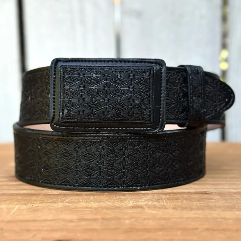 Black “Galante” Western Style Belt Made with Genuine Leather | Made in Mexico