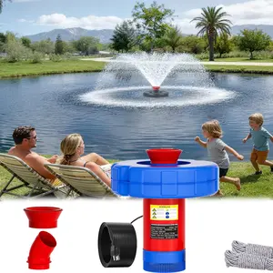 BOFEKTE 15000 GPH Pond Fountain Aerator Fully Automatic 110V 750W Floating Fountain for Large Small Ponds La with 100 Feet Power Cord Dual Function V-shaped & Linear Jets