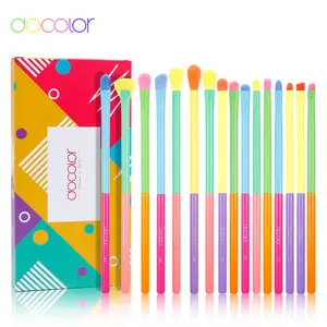 Docolor Eye Makeup Brushes 16pcs Colorful Eyeshadow Makeup Brush Set Professtional Eyeshadow Brushes with Soft Synthetic Hairs & Real Wood Handle for Eyeshadow, Eyebrow, Eyeliner, Blending Foundation Contour Blush Concealers Makeup Brushes Kits