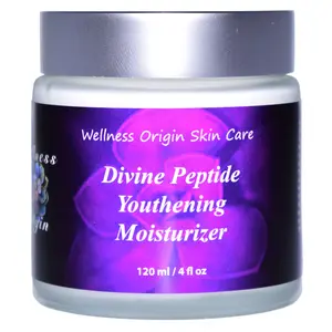 Wellness Origin Divine Peptide Youthening Moisturizer - 4 oz | Organic Aloe Vera & Jojoba Cream | Anti-Aging, Hydrating, Hypoallergenic