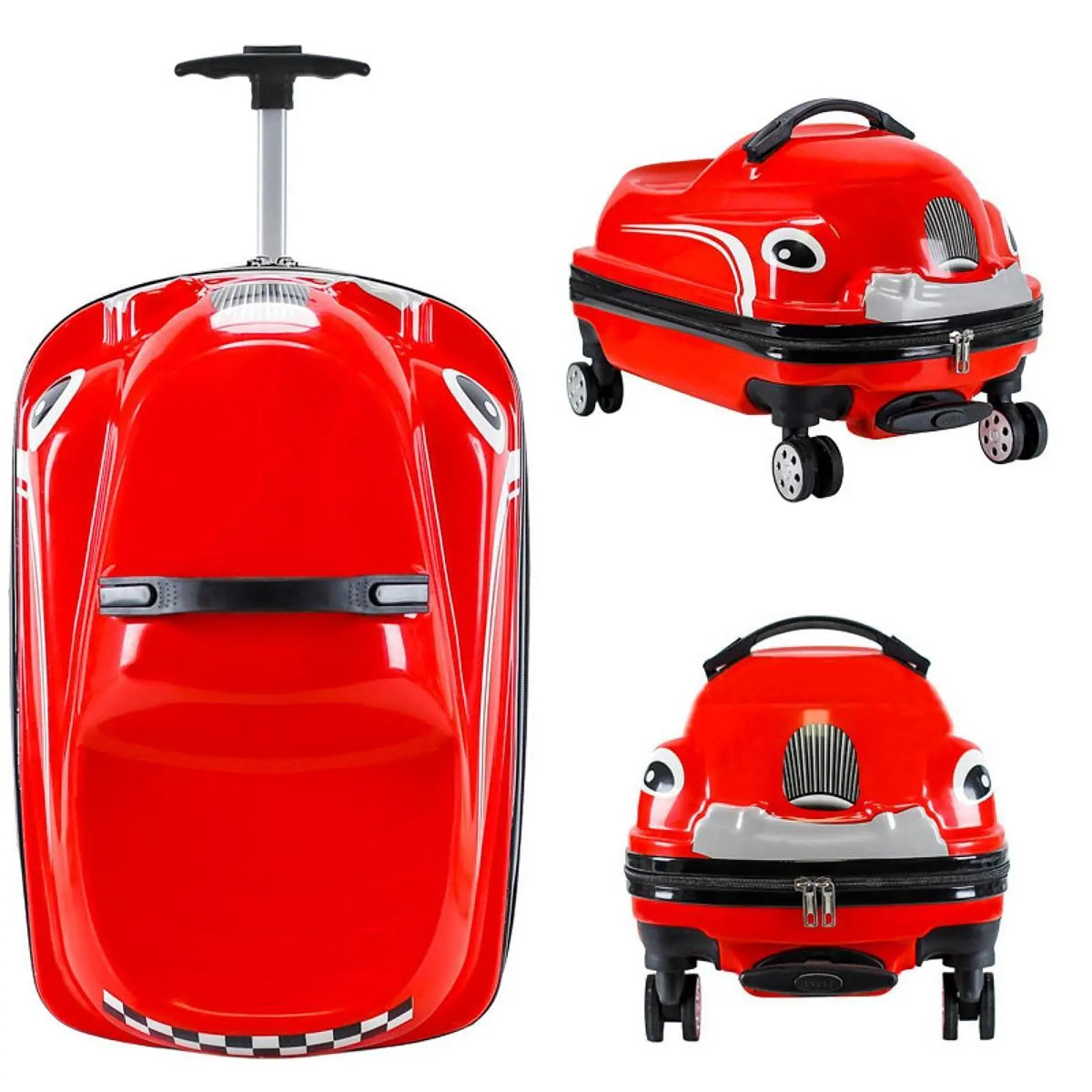 Kids Children Boys Girls Red 20" Ride on Travel Suitcase with Wheels spinner