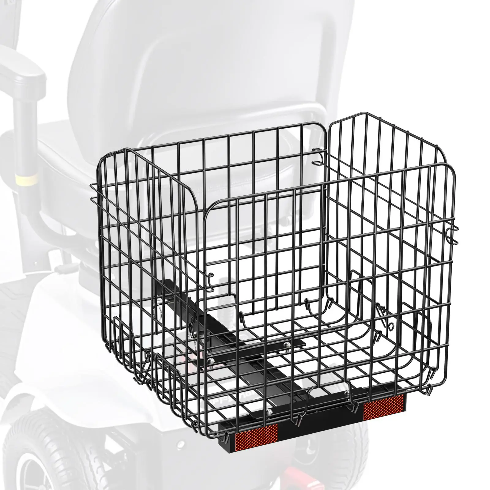 【Backtoschool】VEVOR Scooter Rear Basket, Folding Metal Wire Basket, Heavy Duty & Spacious Cargo Basket, Works with 1-inch Receiver, Compatible with Most Golden, Drive & Pride Mobility Scooter