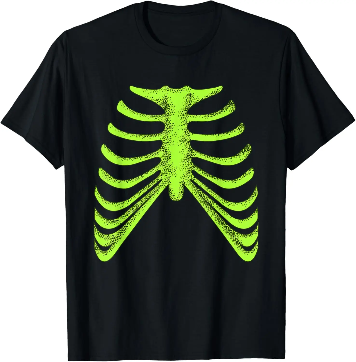 Women's 100% Cotton Short-Sleeve Round Neck Vintage Everyday Top - Distressed Ribcage Skeleton Graphic Streetwear Tshirt, Casual Women's Clothes