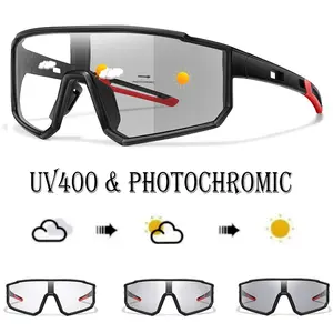 Unisex Photochromic Sport Sunglasses, Fashionable Windproof Design, Ideal for Outdoor Activities, All-Season Wear, PC Frame Material