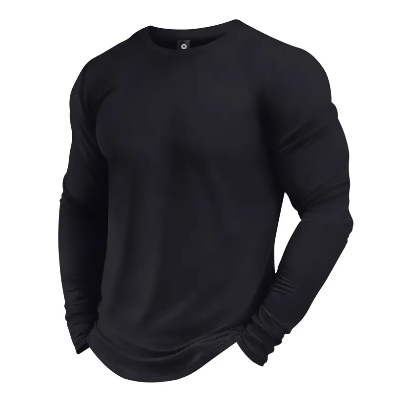 Men’s lightweight cotton-blend long-sleeve T-shirt for spring and autumn, stylish casual wear suitable for commuting, ideal for outdoor sports and vacations, an excellent gift for a boyfriend or husband, men’s street-style top, long-sleeve shirt.