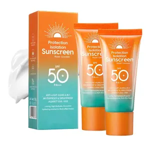 (3pcs) Sunscreen SPF 50 for Face and Body, Protection Isolation Sunscreen Lotion with PA+++, Korean Travel Size Sunscreen for All Skin Types, Waterproof & Sweatproof, No White Cast, 1.76 Oz