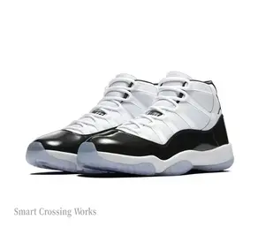 White Leather and Black Patent Jumpman Collectible Sports Shoes - Stealth Grail Edition