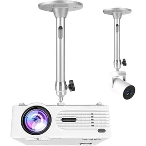 Universal Mini Projector Mount Projector Ceiling Mount 360°Rotating 180°Tilt Mini Projector Wall Mount Length 8.6in/cm for Projectors CCTV DVR Camera LED Light Sliver