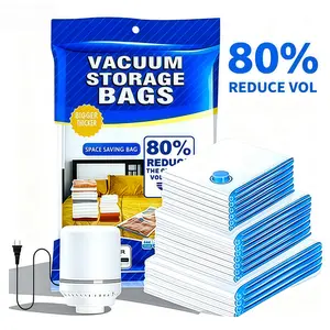12 Pack Vacuum Storage Bags With Electric AirPump,(2 Jumbo/3 Large/3 Medium/3 Small)Vacuum Seal Bags For Clothing Travel, SpaceSaver bags For Luggage,Blankets,Bedding,Moving Bags