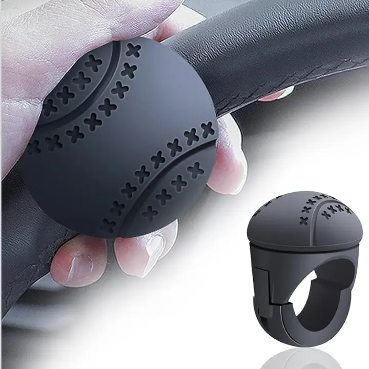 Essential Steering Wheel Helper for Experienced Drivers, 360° Rotatable Silicone Steering Wheel Spinner, Car Steering Wheel Booster Ball, Car Steering Wheel Assist Creative Bearing Type, Labor-Saving Steering Booster Ball Black Type B