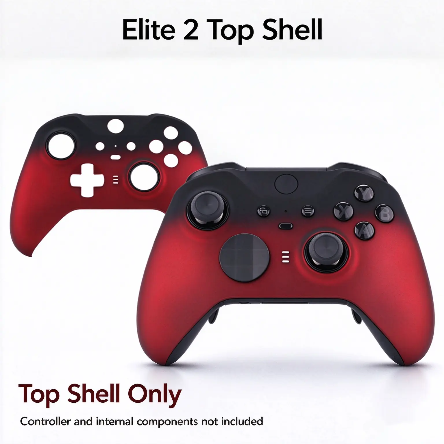 eXtremeRate Soft Touch Grip Faceplate, Front Housing Shell Cover Replacement Kit for Xbox 2 Elite Series 2 & Core Controller Model 1797 - （Controller NOT Included）-Shadow Scarlet Red
