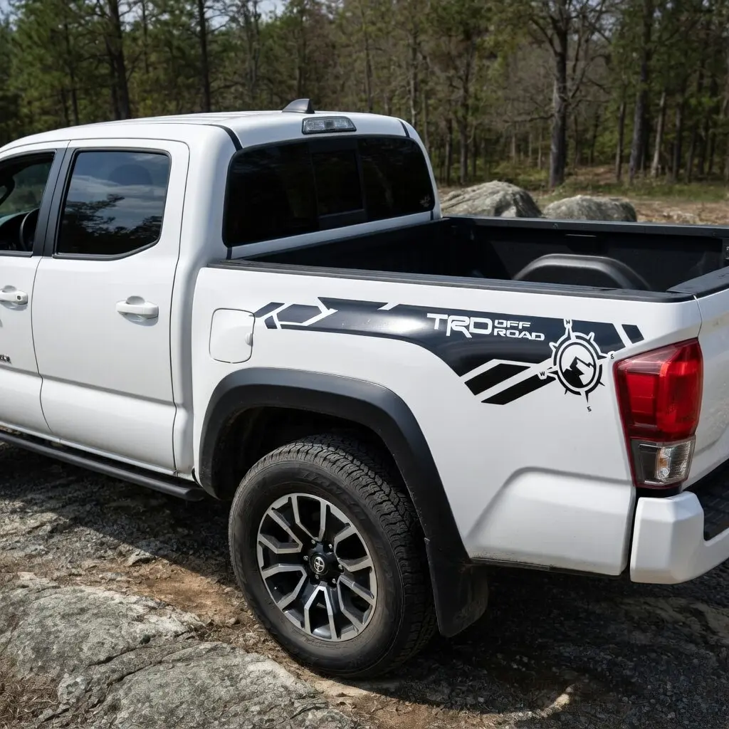 Toyota Tacoma Off Road Compass Decals 2 Pieces Ready to Install for Tacoma Style Enhancement Vehicle Accessories Car Stickers