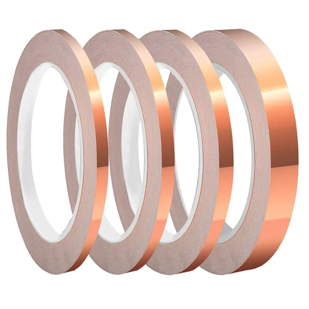 4Pcs/Set Copper Foil Tape with Conductive Adhesive,4 Sizes (0.2/0.24/0.3/0.4Inch) x22Yards Copper Tape for Stained Glass Guitar Crafts Electrical Repairs Grounding,Fathersdaygift,Tools & Hardware