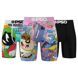 PSD Mens Looney Tunes Boxer Brief 3 Pack - TikTok Exclusive Bundle - Standard Length 7 Inch Inseam, Soft and Breathable Poly Blend Fabric