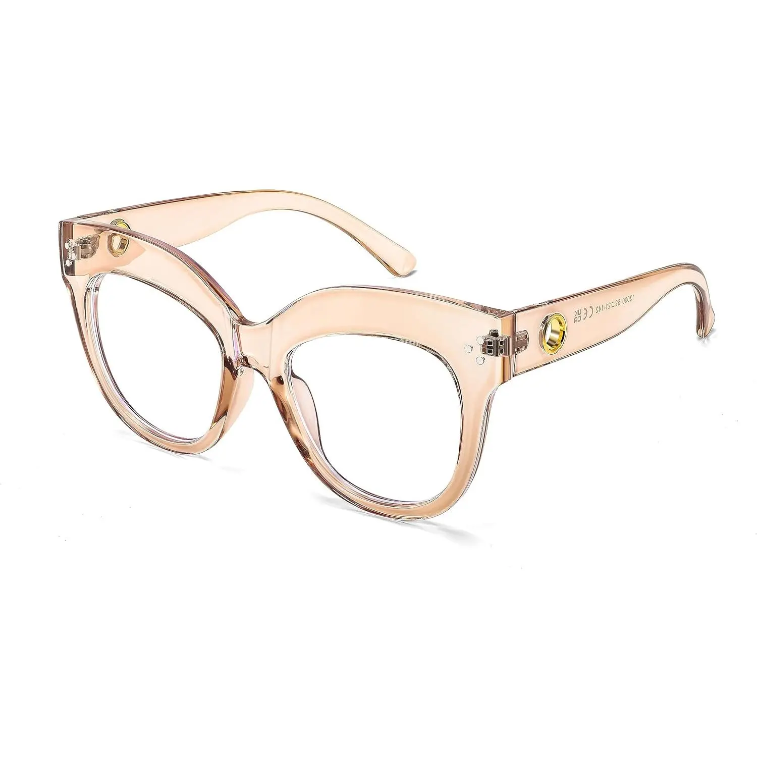 FEISEDY Women's Stylish Cat Eye Anti Blue Glasses - Oversized Vintage Chunky Trendy Frames, Blue Light Blocking Non-Prescription Eyeglass for Hipster Party, B0026