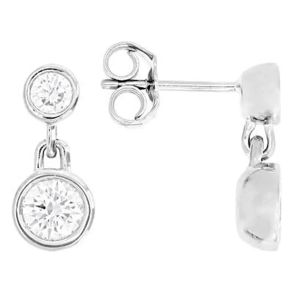 Jtv Classic Unisex Stud Earrings with 1.00ctw Round Lab-Grown Diamonds in Rhodium Over Sterling Silver (F-G Color, VS Clarity), Sparkling Stud Diamond Earrings, 1.00Ctw Round White Diamond