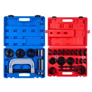 VEVOR 2-in-1 Ball Joint Press & Wheel Bearing Puller Kit, 10+24 Pcs Automotive Specialty Mechanic Tools, 13 Bushings, C-Frame, Sleeves, Race & Seal Driver Set, Heavy Duty Tool Storage Kit with Case