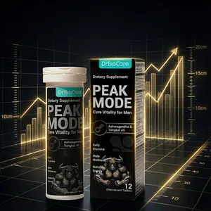 [MÁXIMO VIGOR]DrBioCare PEAK MODE Core Male Vitality Supplement Mezcla 7 en 1 con Shilajit Ashwagandha para un apoyo diario de energía y resistencia