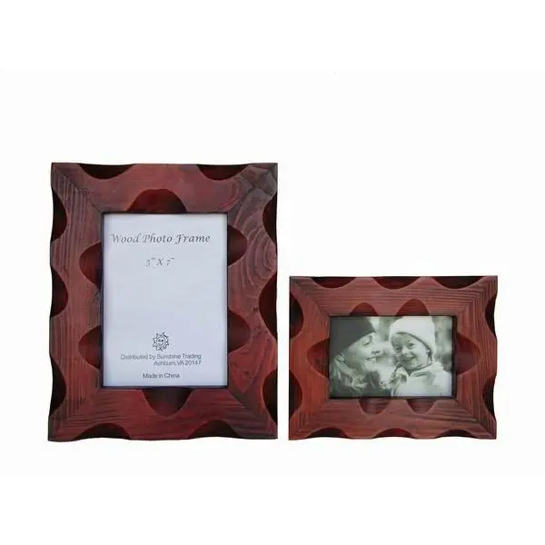 Sunshine Trading ST-34-7 Handmade Solid Wood Photo Frame - 5x7 in, Unique Pattern, Horizontal/Vertical Dual Display, Display Wall & Tabletop Frames, Home Decor, Show Off Personal Sense of Style, Ideal for All Ages & Art Lover Lifestyle