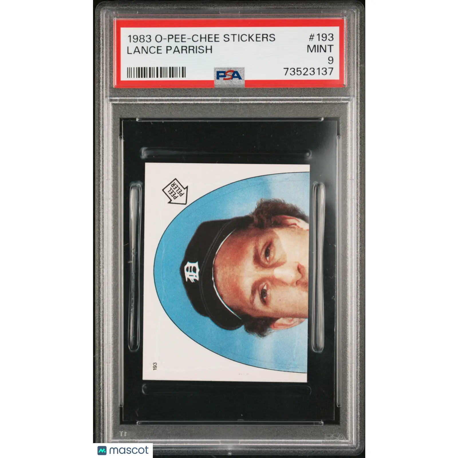 Lance Parrish PSA 1983 O Pee Chee Stickers Baseball #193 9 73523137