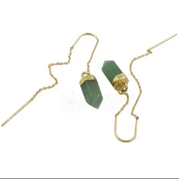 Delicate and Sophisticated Natural Gemstone Drop Chain Earrings