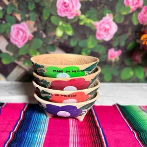 Clay Molcajete Flowers 9In (Set 1 piece). Utensils Kitchen