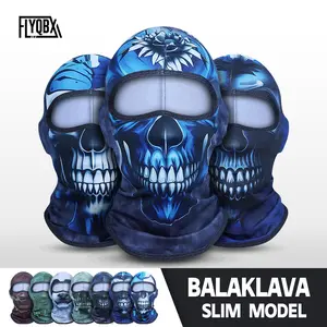 Unisex Breathable Sun Protection Face Mask Head Cover, Cool Skull Print Balaclava Hat, Outdoor Sports Multifunctional Neck Gaiter