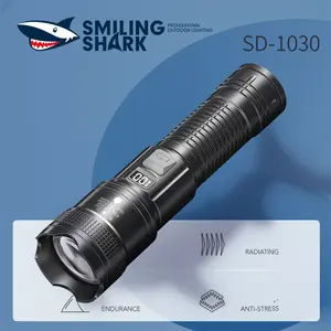 Smilingshark SD-1030 High-Brightness LED Flashlight with Digital Display, ABS Material for Camping, Outdoor Travel