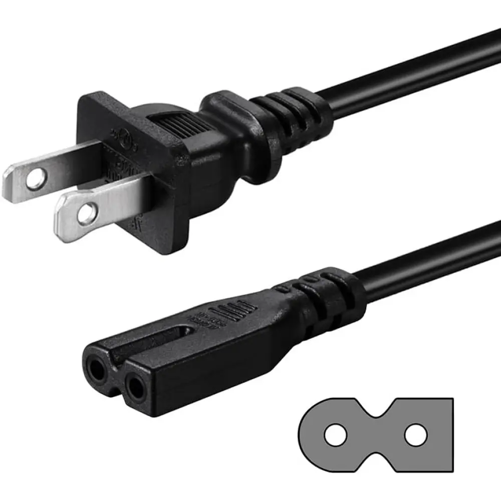 2-Prong AC Power Cord - Replacement Cable with Compatibility for Vizio D/E/M Series HDTV, Vizio Sound Bar