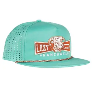 Lazy J Ranch Teal Diamond Banner Performance Rope Trucker Hat