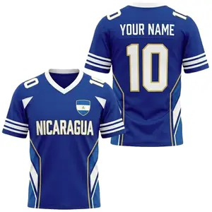 Custom Nicaragua Soccer Jersey, Personalized Name Number Fan Shirt