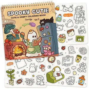 Coco Wyo Spooky Cutie Vol.2 Coloring Book (Spiral Bound) & Sticker Set
