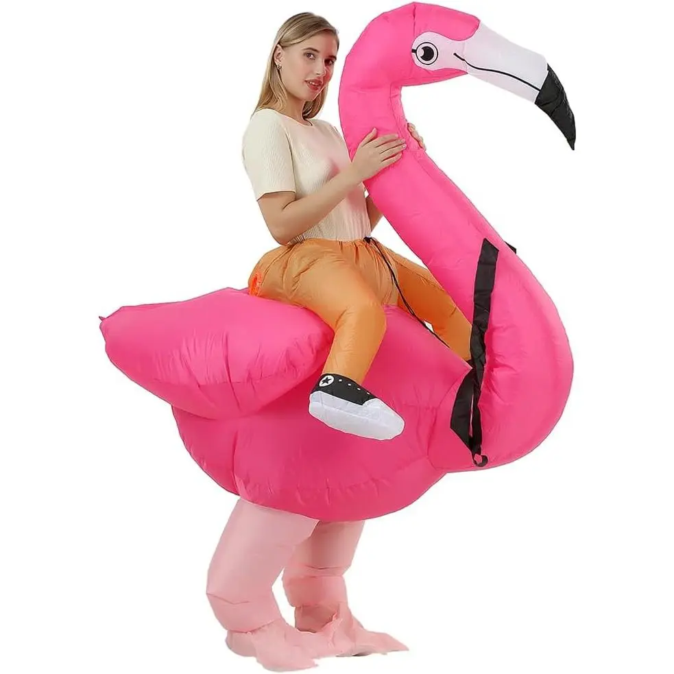 Inflatable Costume Flamingo Costume Adult Ride On Flamingo Inflatable Halloween Costumes for Adult Valentine's DayGift.