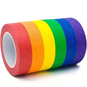 6 Rolls Colored Masking Tape,colored painters tape,0.6" x14.3Yard Drafting Tape,Colored Painters Tape for Arts and Crafts,Labeling Tape, Paper Tape,DIY Decorative Coding Decoration Teaching Supplies