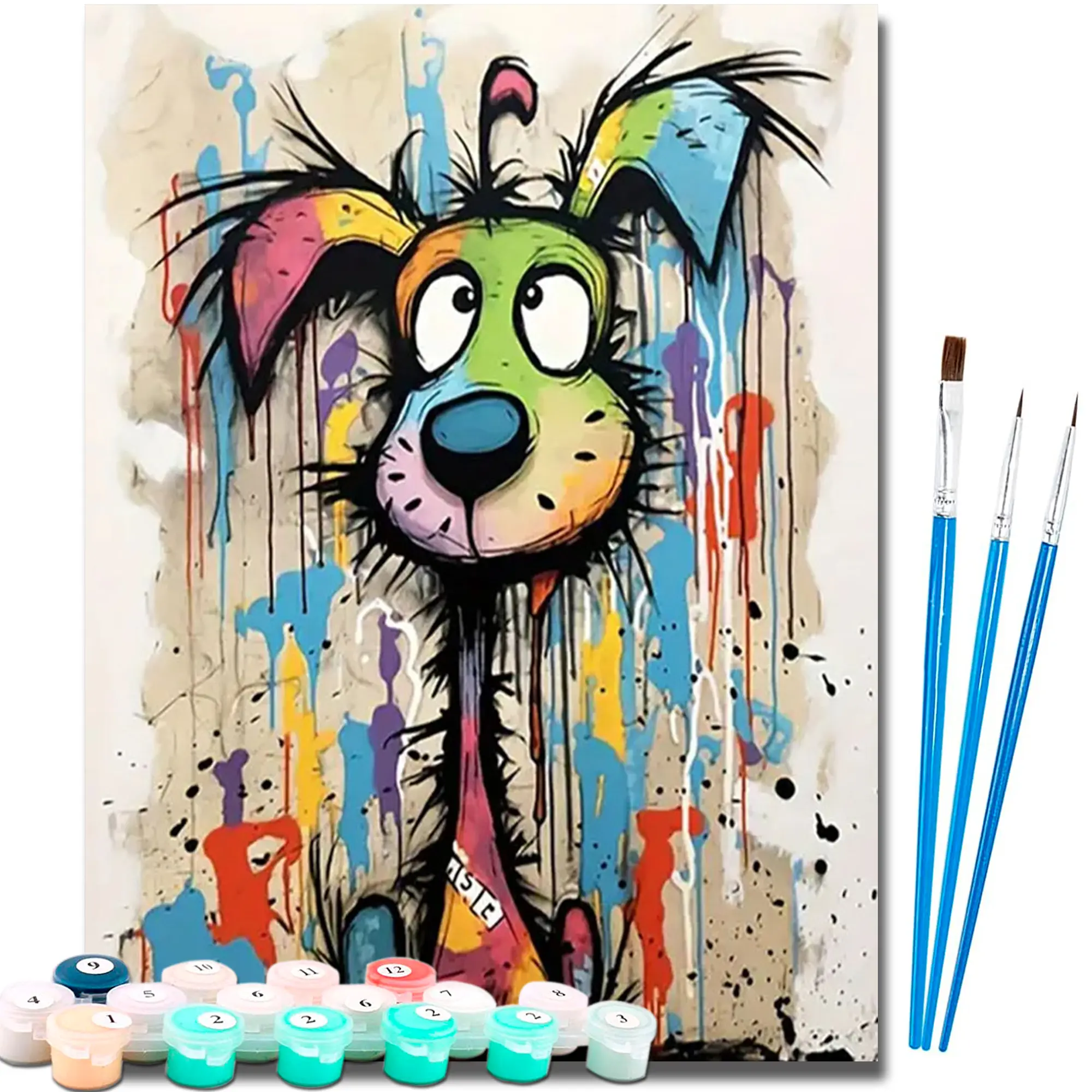16x20 in Canvas Acrylic Beginners Painting Kit with Painting Brushes, Easy DIY Home Wall Decor, Sparks Creativity, Ideal Holiday & Birthday Gift for Adults (With Acrylic Painting Ideas)