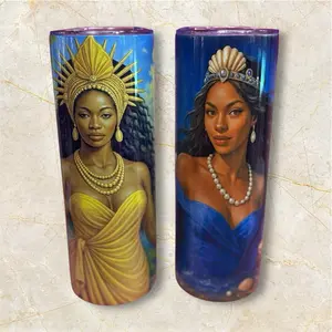 Orishas Yorubas Tumbler - Unique Design Featuring Cultural Artwork - Oshun - Yemaya