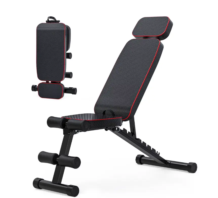 GIKPAL 9 Positions Adjustable Weight Bench,Foldable Workout Bench Olympic Weight Bench Press for Home Gym Full Body Strength Training,Support up to 800lbs