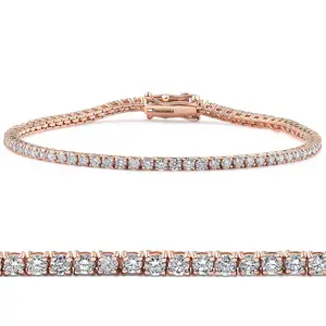2 Ct Lab Grown Diamond Tennis Bracelet 7" 14k Rose Gold
