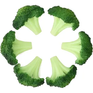 Broccoli Slice Artificial Vegetables Simulation Plastic Lifelike for House Kitchen Party Pub Decoration Cabinet Ornament 6 pcs