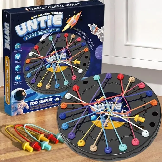 BestPicks Rope Untangling Puzzle Game for Kids & Adults |,Brain Teaser String Puzzle, Educational Strategy Board Game, Family Travel Party Game