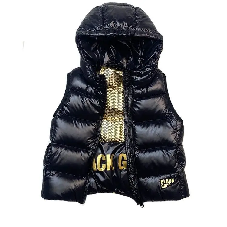 Kids' Hooded Vest - Autumn & Winter Casual Wear, 3-12 Yrs, Thick Windproof Medium-Length Warm Cotton Jacket, Lightweight Soft Hooded Look Design, Zip Up Vest, Hiking, Camping, Ice Skating, Snowboarding, Windproof Coat, Zip Front Vest, Polyester Clothes
