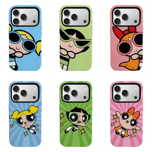 P0werpuff G1rls Cute Phone Case for iPhone, Blossom/Bubbles/Buttercup Cartoon Protective Cover, Trendy Kawaii Aesthetic Case for iPhone 11/12/13/14/15/16/17 series and Samsung S21-S26 series.Perfect for Her/Him Girly Phone Caseslovely gift